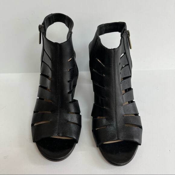 CLARKS Deloria Ivy Caged Bootie Sandals Black - Picture 3 of 7